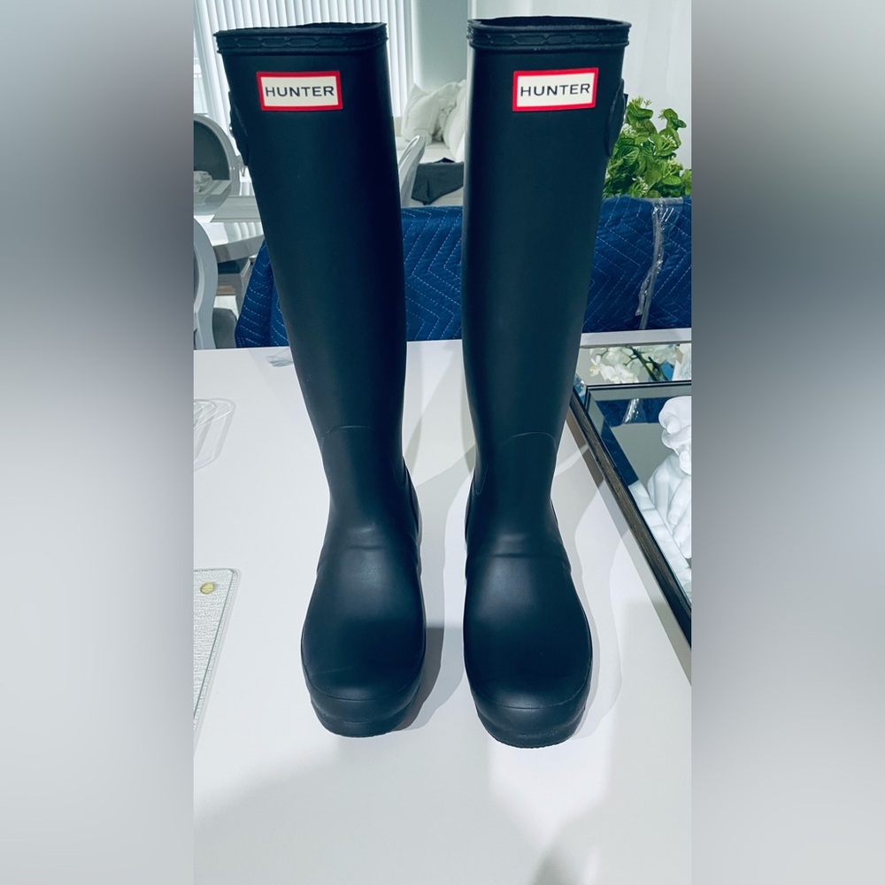 Pristine Black worn once Hunter Boots